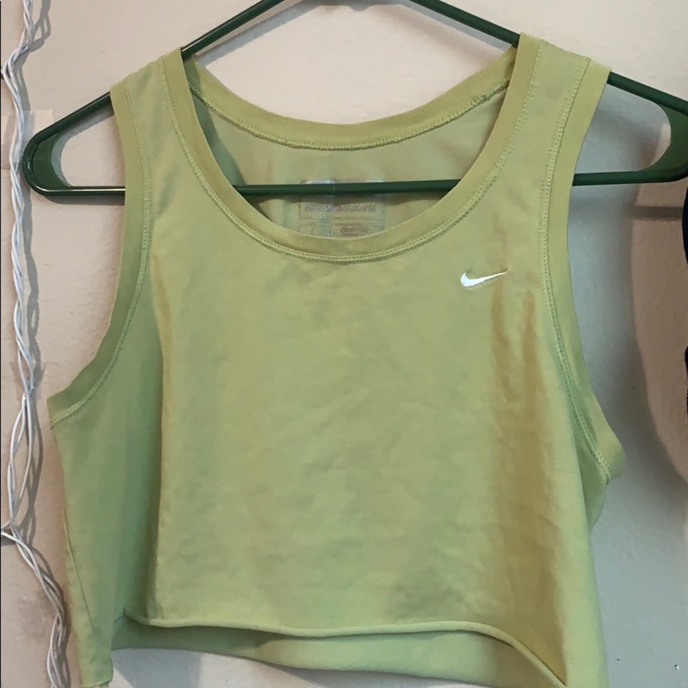 Y2K vintage lime green Nike crop top